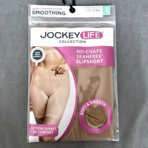 Jockey Life Collection No Chafe Seamfree Slipshort Small Tan Beige Brown 005361